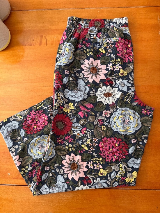 LOFT Pants - LOFT Floral Wide Leg Pants Large Rayon Drawstring Pull-On Pockets Cottagecore